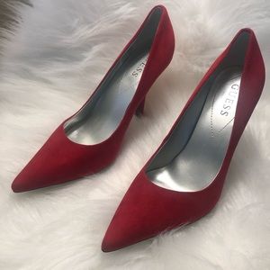 Red Suede Pumps